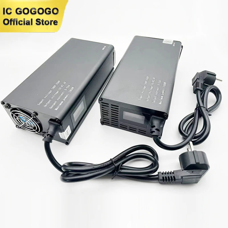 10V to 92.4V 3A - 30A Voltage Adjustable Lithium Battery Charger 24V 48V 60V 72V 84V 15A 20A 25A Li-ion Lifepo4 LFP Bluetooth