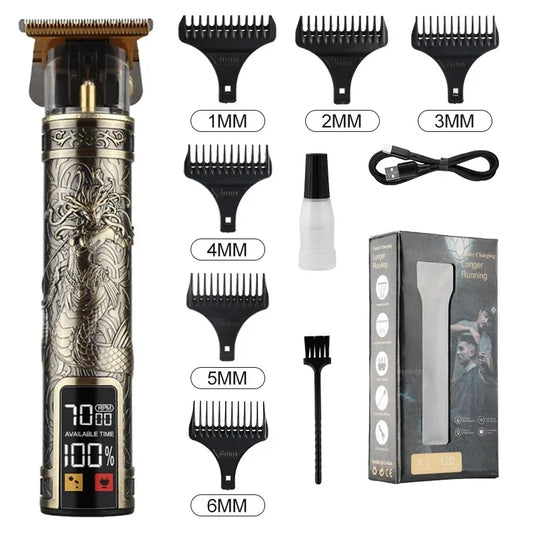 T9 Professional Hair Clipper - LCD Display Electric Trimmer for Men's Grooming
